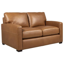 Bassett Club Level Wilson Loveseat in Pecan Leather - Chapin Furniture