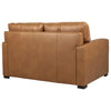 Bassett Club Level Wilson Loveseat in Pecan Leather - Chapin Furniture