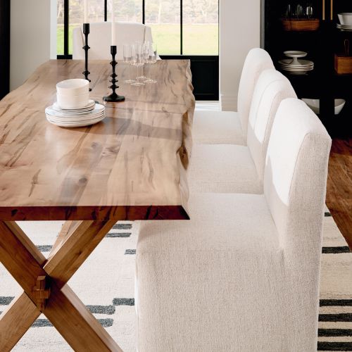 Bench Made Crossbuck Live Edge Rectangle Dining Table- Multiple Sizes & Finishes - Chapin Furniture