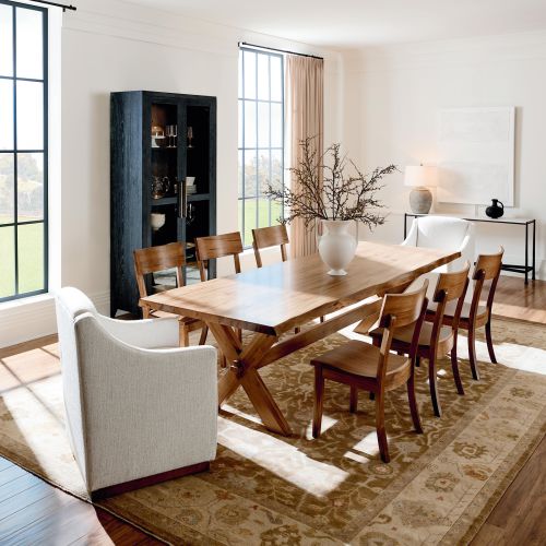 Bench Made Crossbuck Live Edge Rectangle Dining Table- Multiple Sizes & Finishes - Chapin Furniture