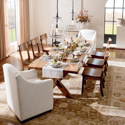 Bench Made Crossbuck Live Edge Rectangle Dining Table- Multiple Sizes & Finishes - Chapin Furniture