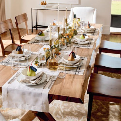 Bench Made Crossbuck Live Edge Rectangle Dining Table- Multiple Sizes & Finishes - Chapin Furniture