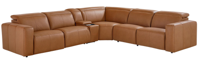Bassett Club Level Airy Motion Sectional- Antelope Leather - Chapin Furniture