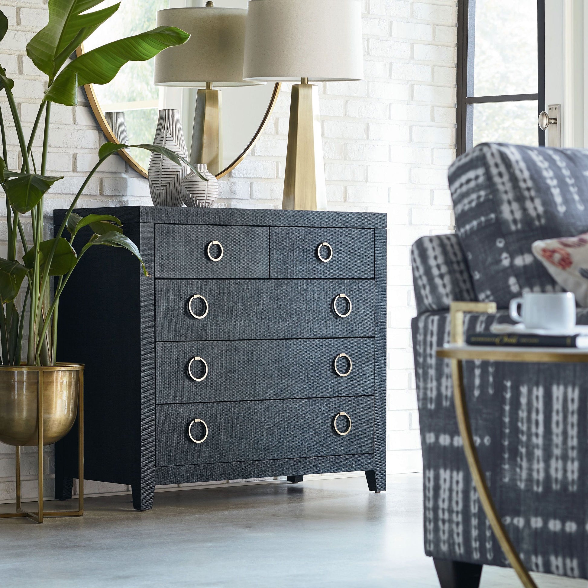 Ventura Chest-Pacific Blue Raffia - Chapin Furniture