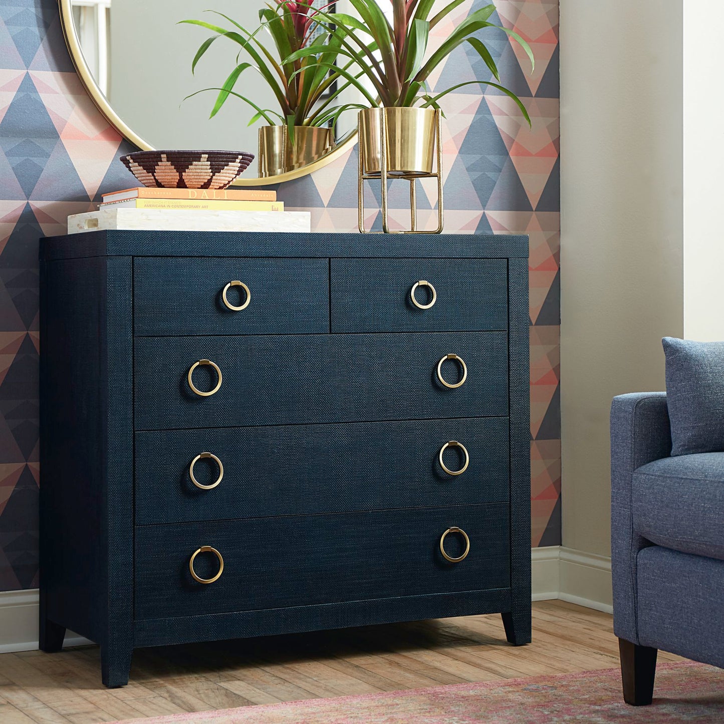 Ventura Chest-Pacific Blue Raffia - Chapin Furniture