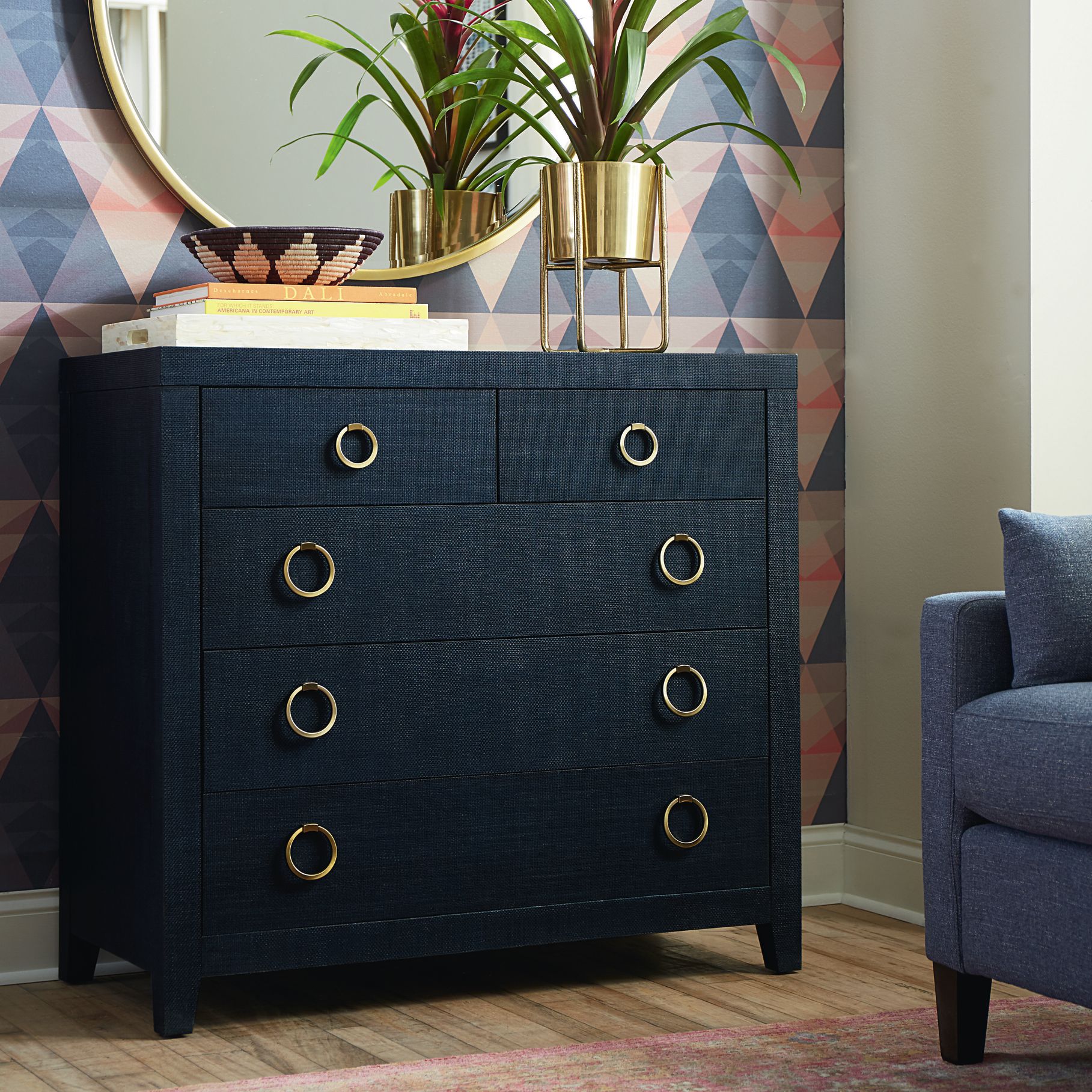 Ventura Chest-Pacific Blue Raffia - Chapin Furniture