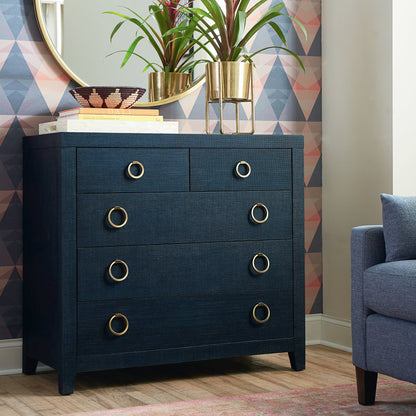 Ventura Chest-Pacific Blue Raffia - Chapin Furniture