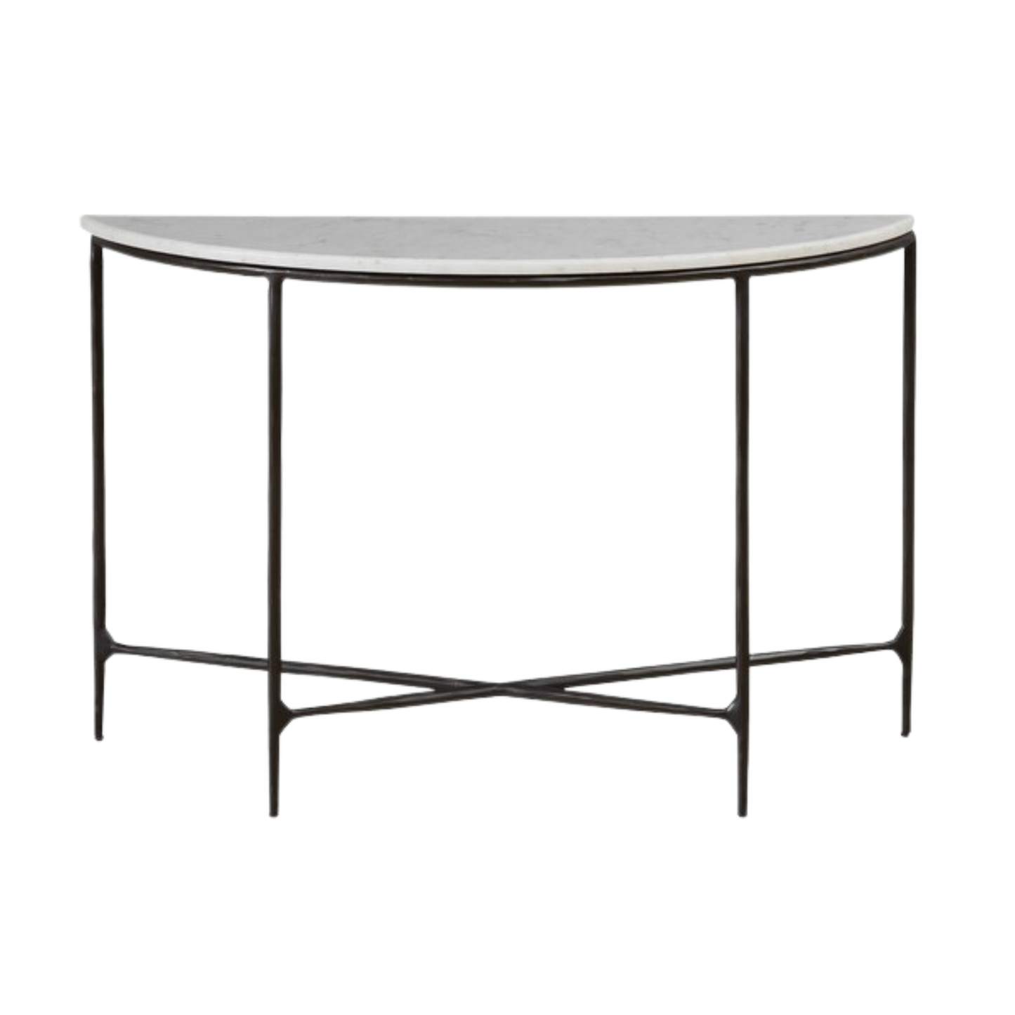 Keswick Demilune Console Table - Black Iron - Chapin Furniture