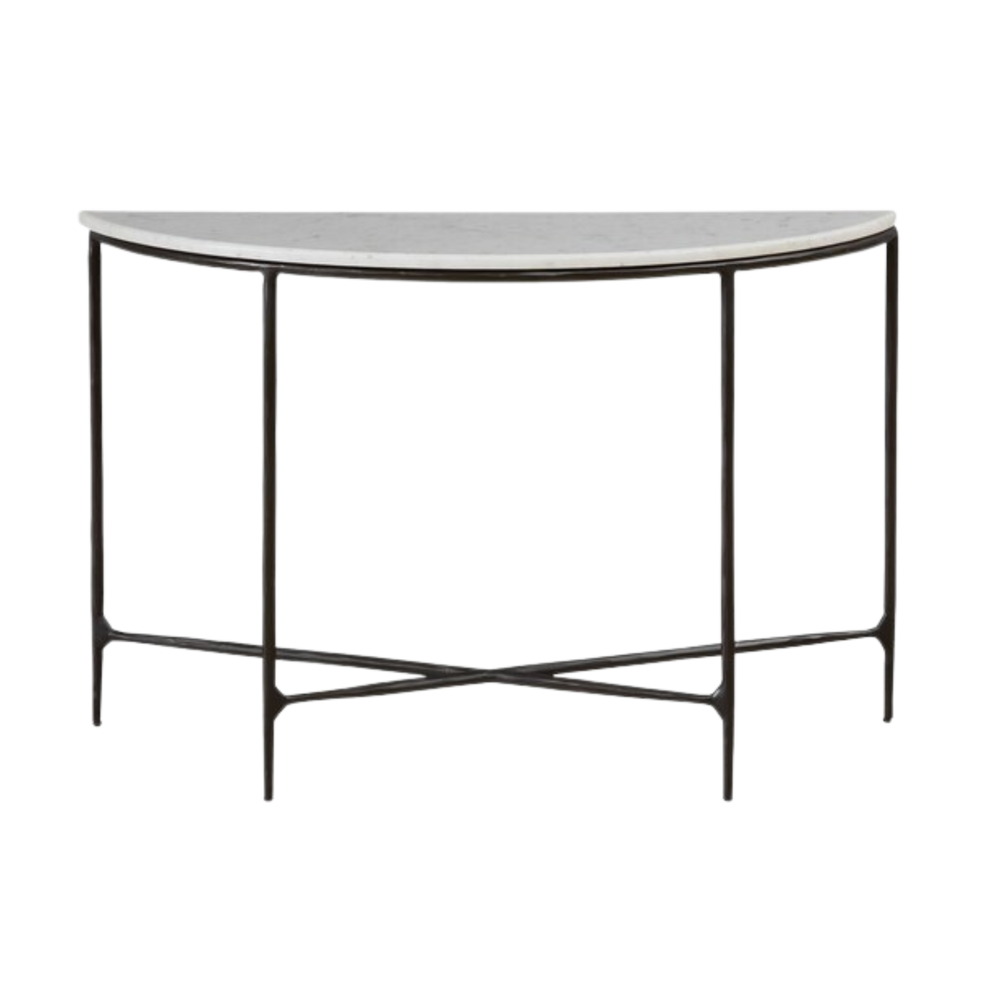 Keswick Demilune Console Table - Black Iron - Chapin Furniture