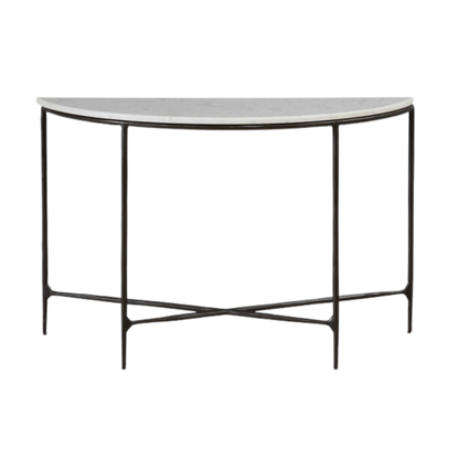 Keswick Demilune Console Table - Black Iron - Chapin Furniture