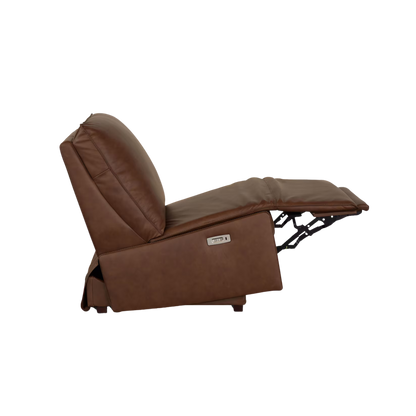 Everett Leather Armless Zero Gravity Power Recliner - Cork Leather - Chapin Furniture