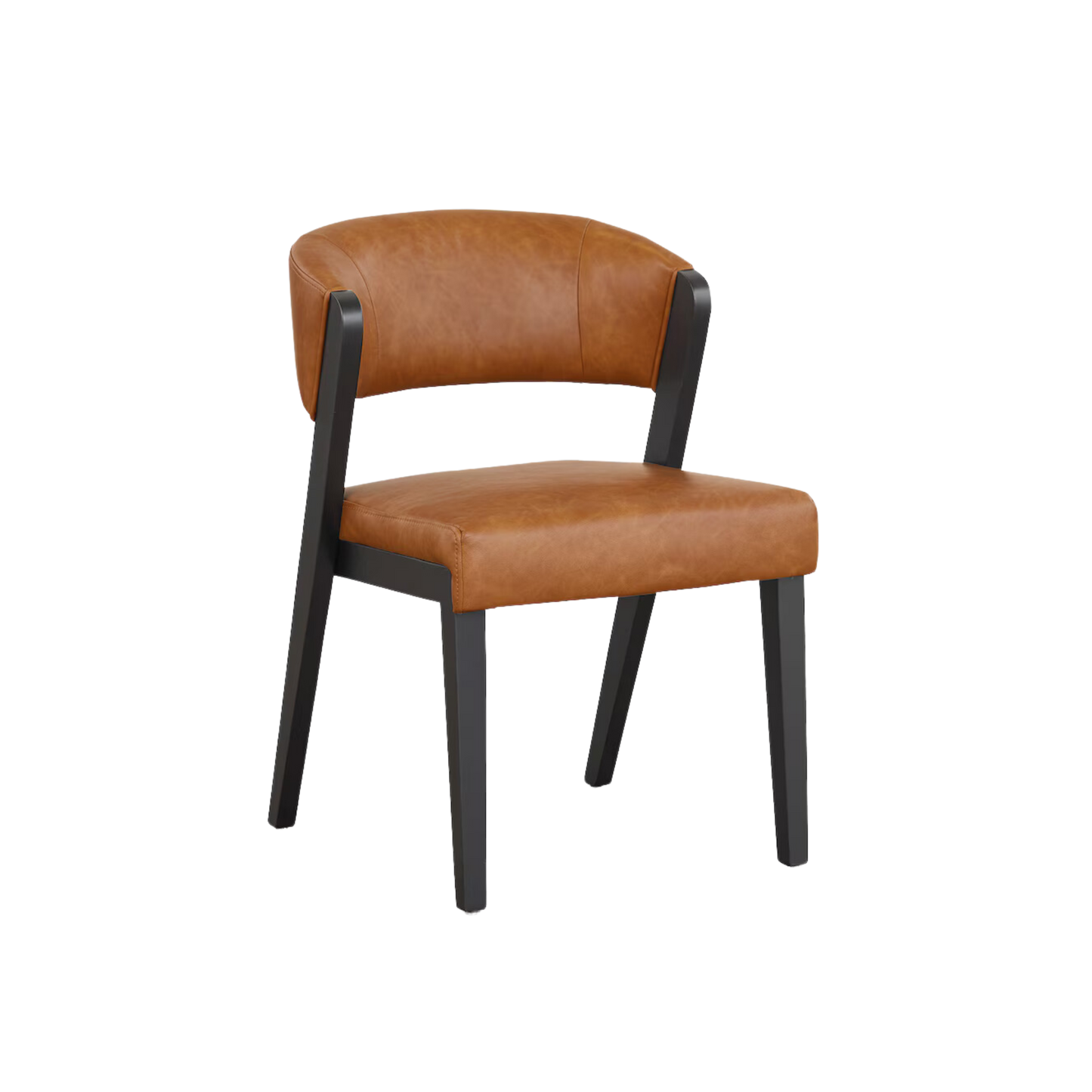 Asher Upholstered Faux Leather Dining Chair - Brown - Chapin Furniture