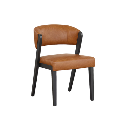 Asher Upholstered Faux Leather Dining Chair - Brown - Chapin Furniture