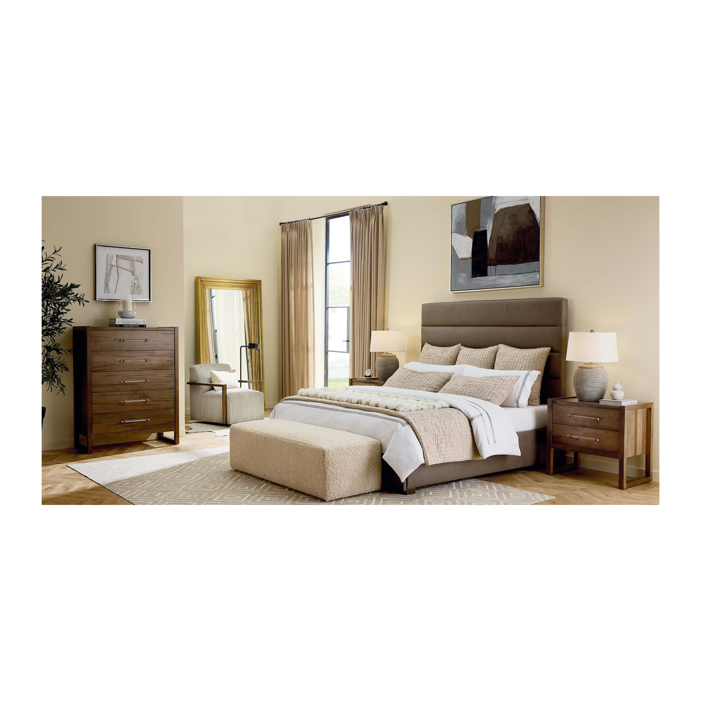 Parkton Leather Upholstered Bed - Custom - Chapin Furniture