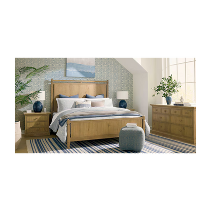 Surry Panel Bed Flaxen Oak - Queen - Chapin Furniture