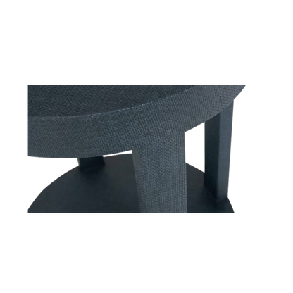 Ventura Raffia Round Lamp Table - Pacific Blue - Chapin Furniture