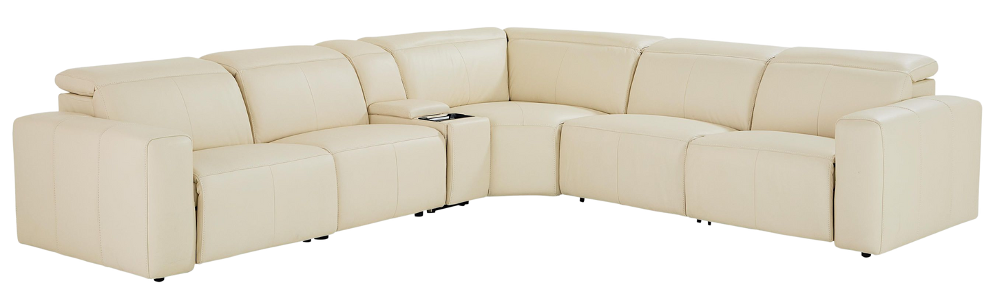 Bassett Club Level Airy Motion Sectional- Linen Leather - Chapin Furniture