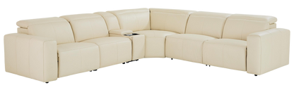 Bassett Club Level Airy Motion Sectional- Linen Leather - Chapin Furniture
