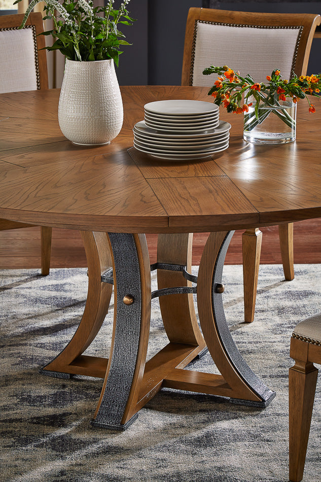 Tower Jupe Medium Dining Table- Heather Gray - Chapin Furniture