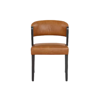 Asher Upholstered Faux Leather Dining Chair - Brown - Chapin Furniture