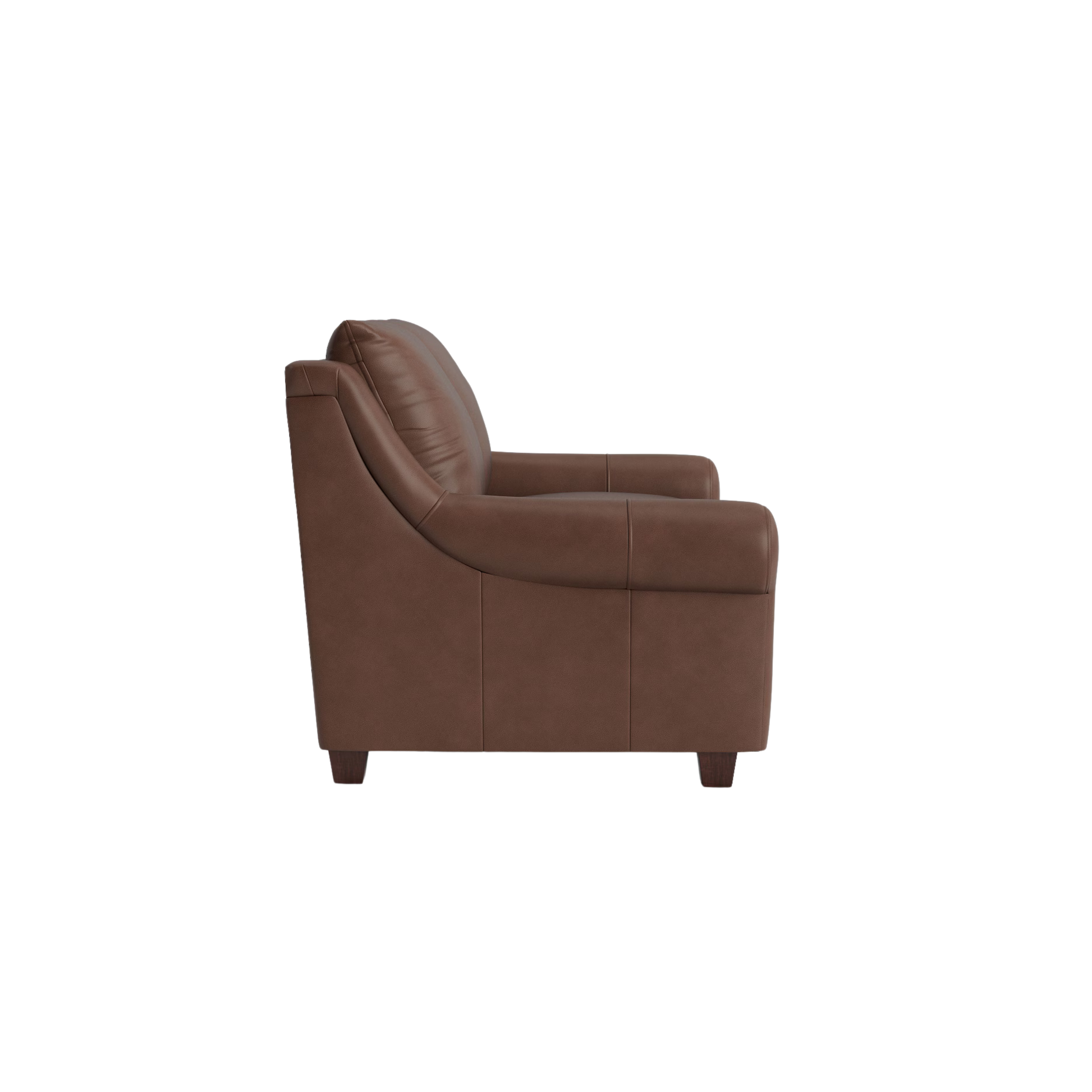 Ellery Leather Roll Arm Loveseat - Custom - Chapin Furniture