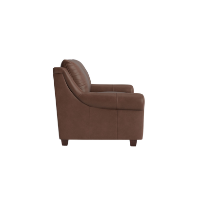 Ellery Leather Roll Arm Loveseat - Custom - Chapin Furniture