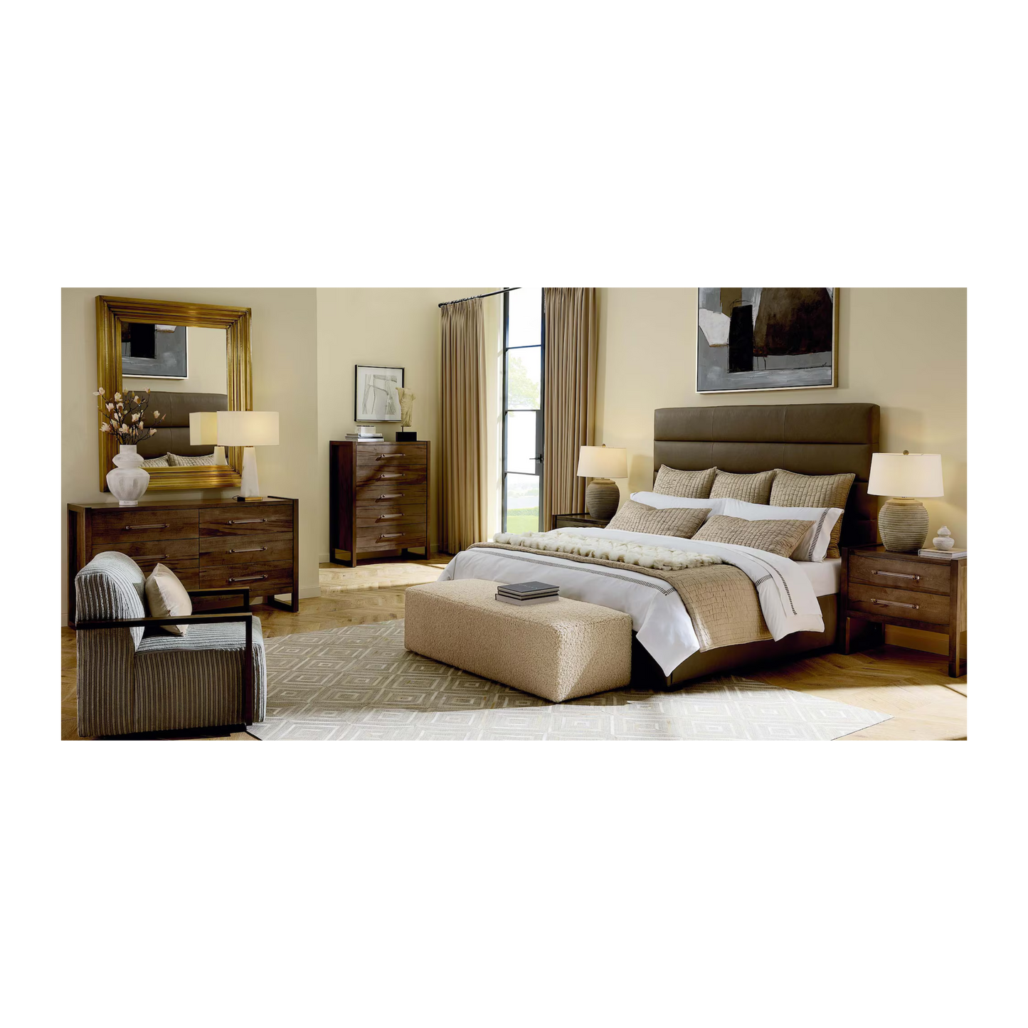 Parkton Leather Upholstered Bed - Custom - Chapin Furniture