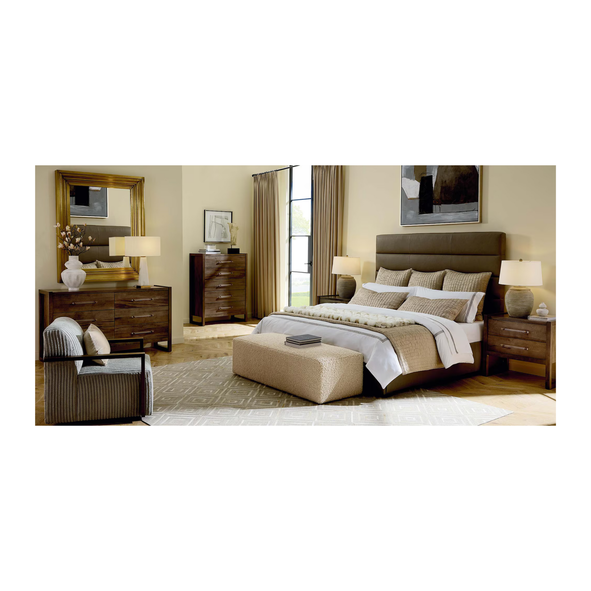 Parkton Leather Upholstered Bed - Custom - Chapin Furniture