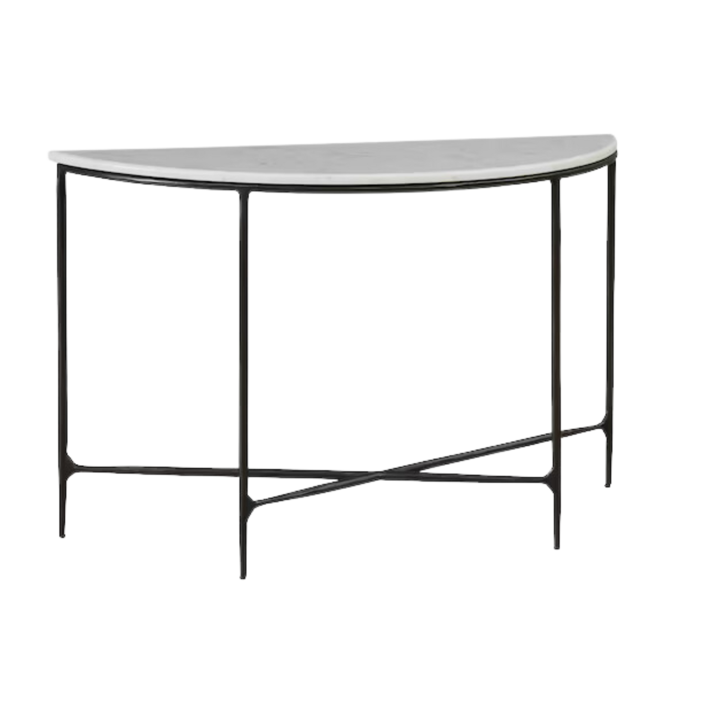 Keswick Demilune Console Table - Black Iron - Chapin Furniture