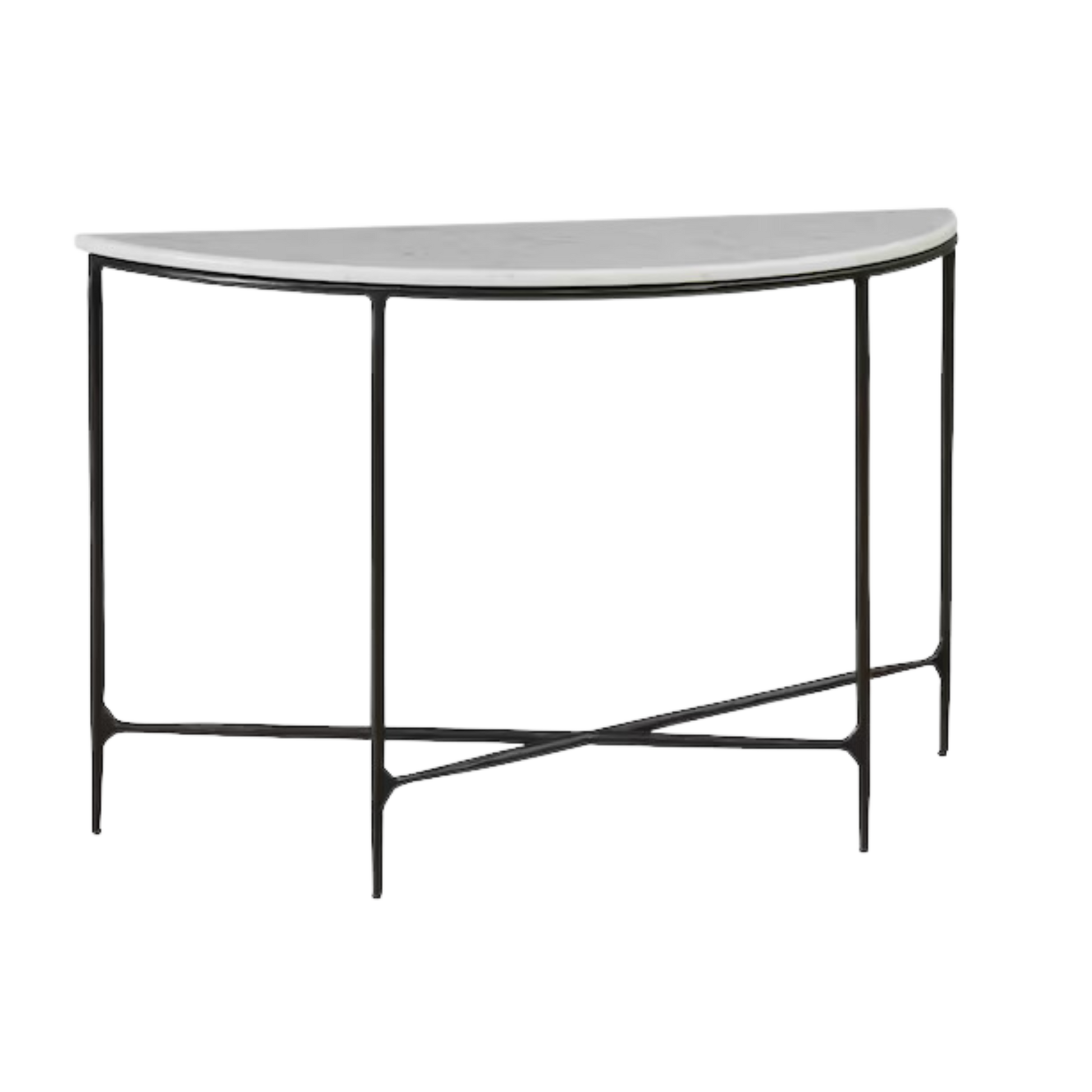 Keswick Demilune Console Table - Black Iron - Chapin Furniture