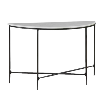 Keswick Demilune Console Table - Black Iron - Chapin Furniture