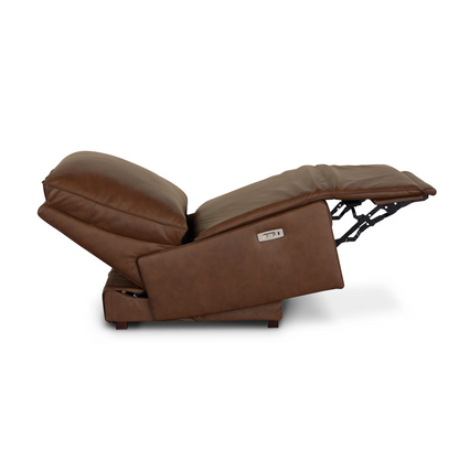 Everett Leather Armless Zero Gravity Power Recliner - Cork Leather - Chapin Furniture