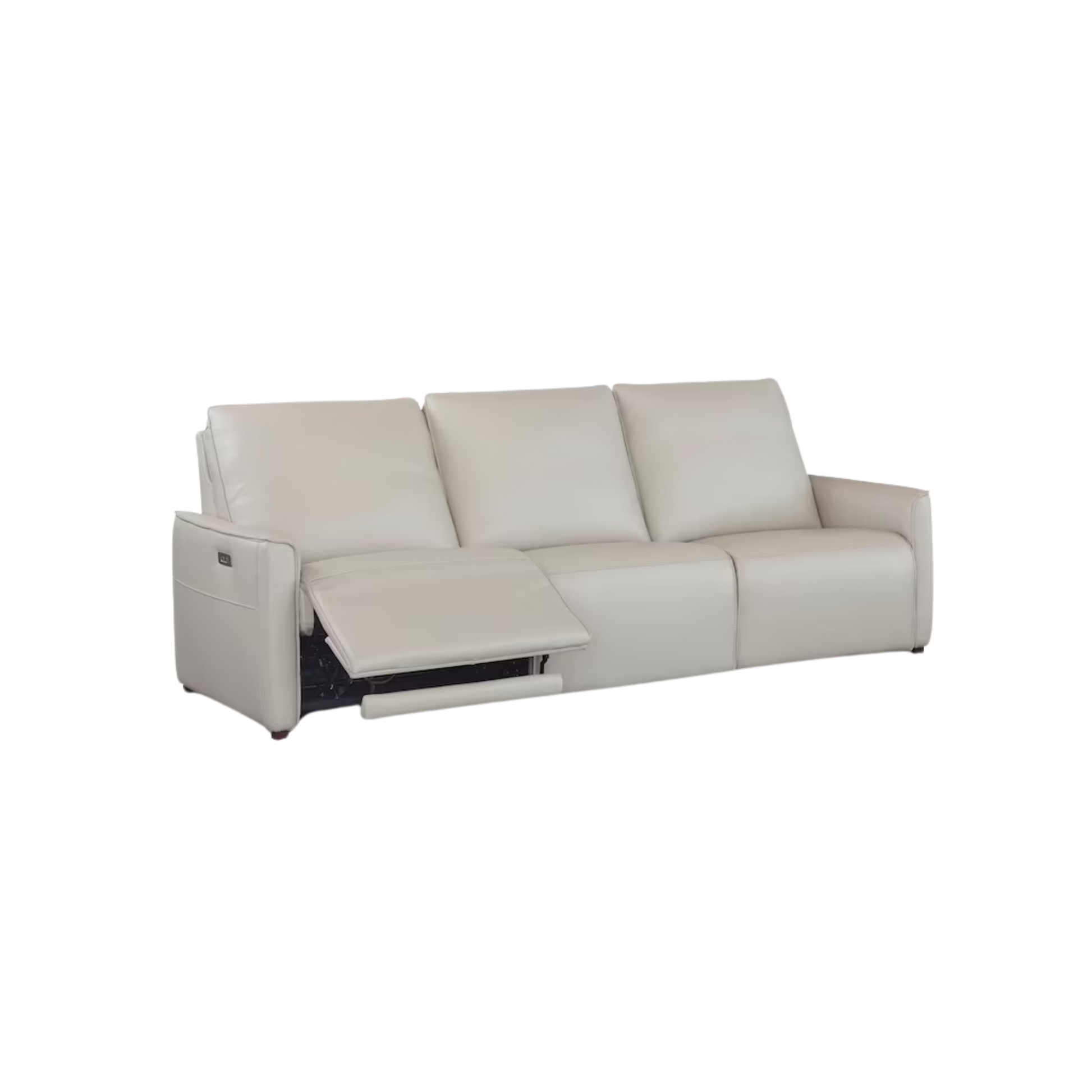 Everett Leather Modular Reclining Sofa - Light Grey - Chapin Furniture