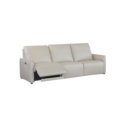 Everett Leather Modular Reclining Sofa - Light Grey - Chapin Furniture