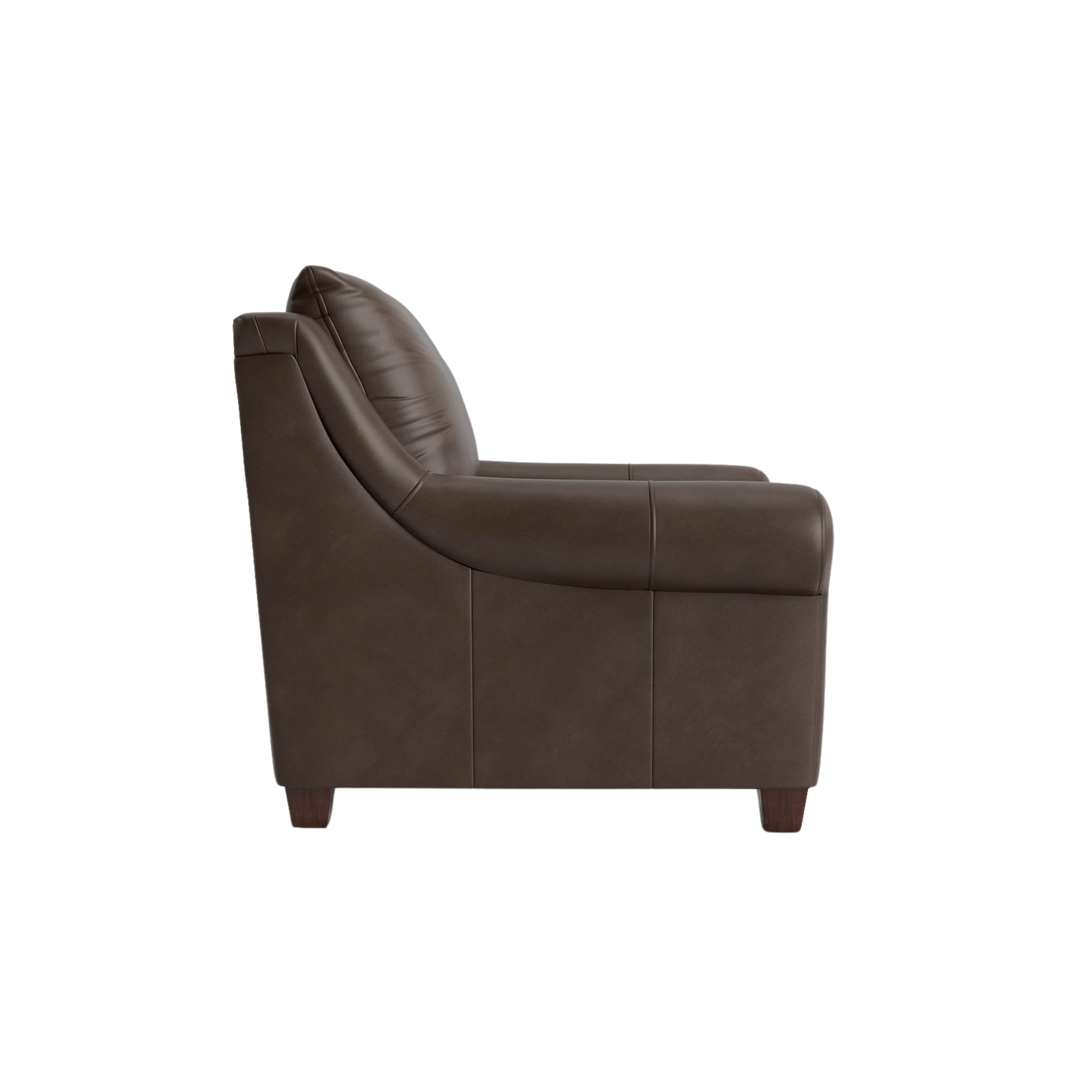 Ellery Leather Roll Arm Chair - Custom - Chapin Furniture