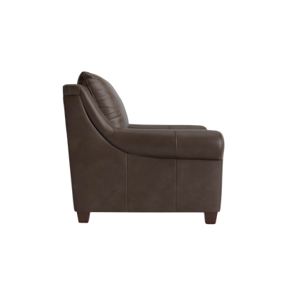 Ellery Leather Roll Arm Chair - Custom - Chapin Furniture