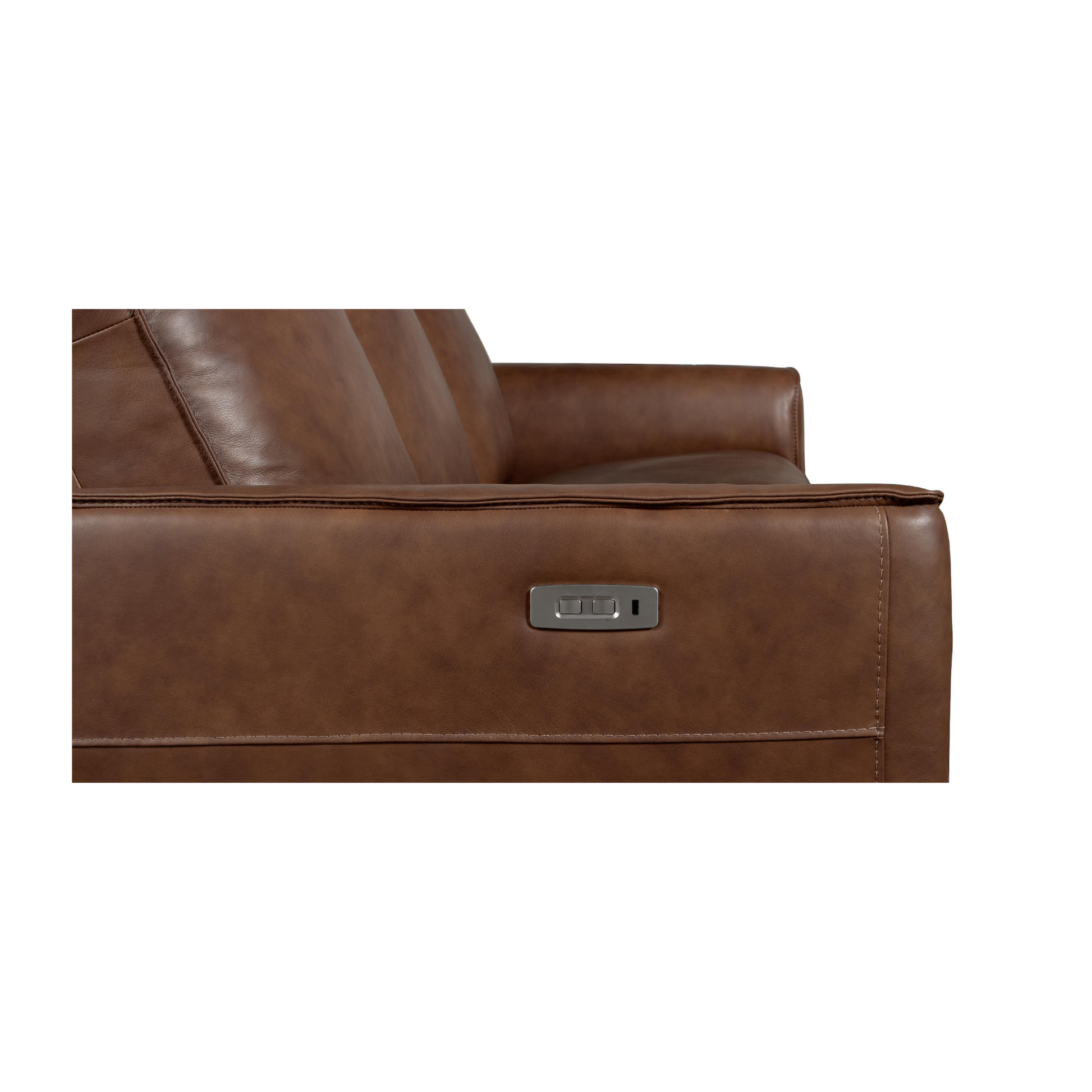 Everett Leather Reclining Sofa - Cork Leather - Chapin Furniture