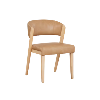 Asher Upholstered Faux Leather Dining Chair - Tan - Chapin Furniture