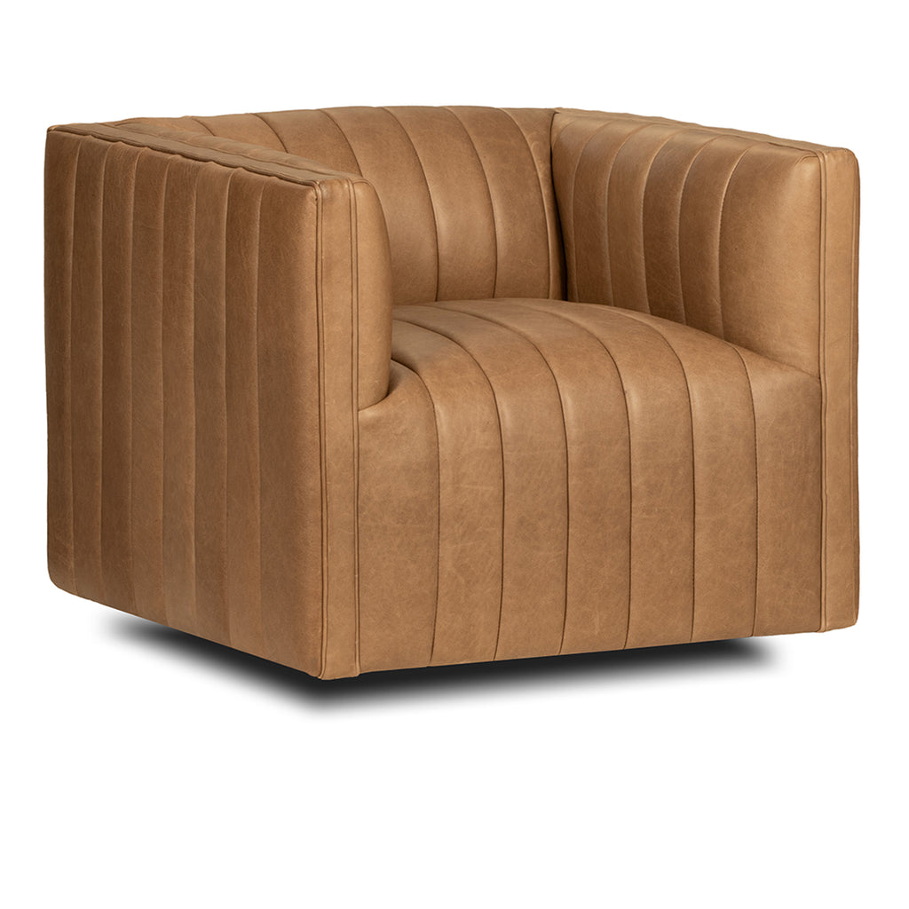 Aiden Swivel Leather Chair - Chapin Furniture
