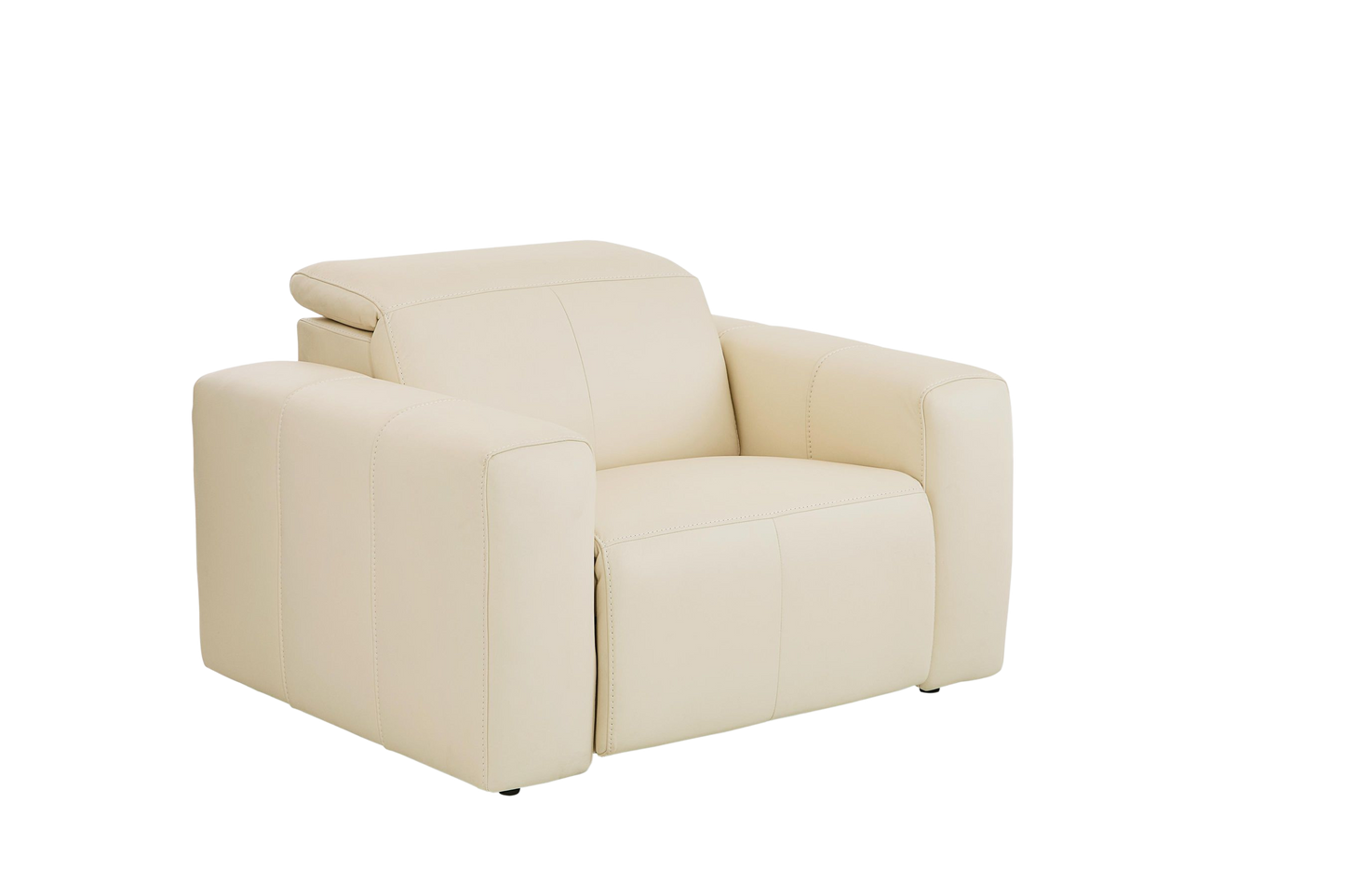 Bassett Club Level Airy Power Recliner- Linen Leather - Chapin Furniture