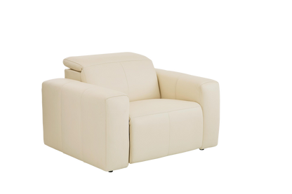 Bassett Club Level Airy Power Recliner- Linen Leather - Chapin Furniture