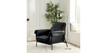 Richfield Leather Accent Chair- Midnight Leather - Chapin Furniture