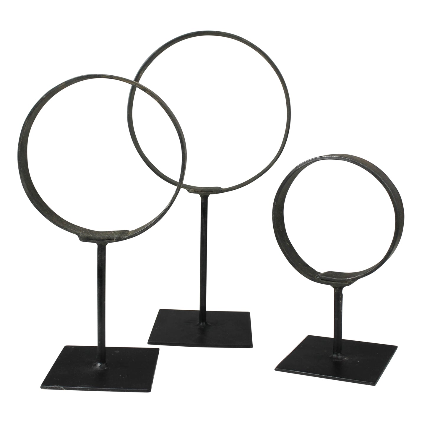 Set of 3 Cerro Rings on Stand - Iron - Chapin Furniture