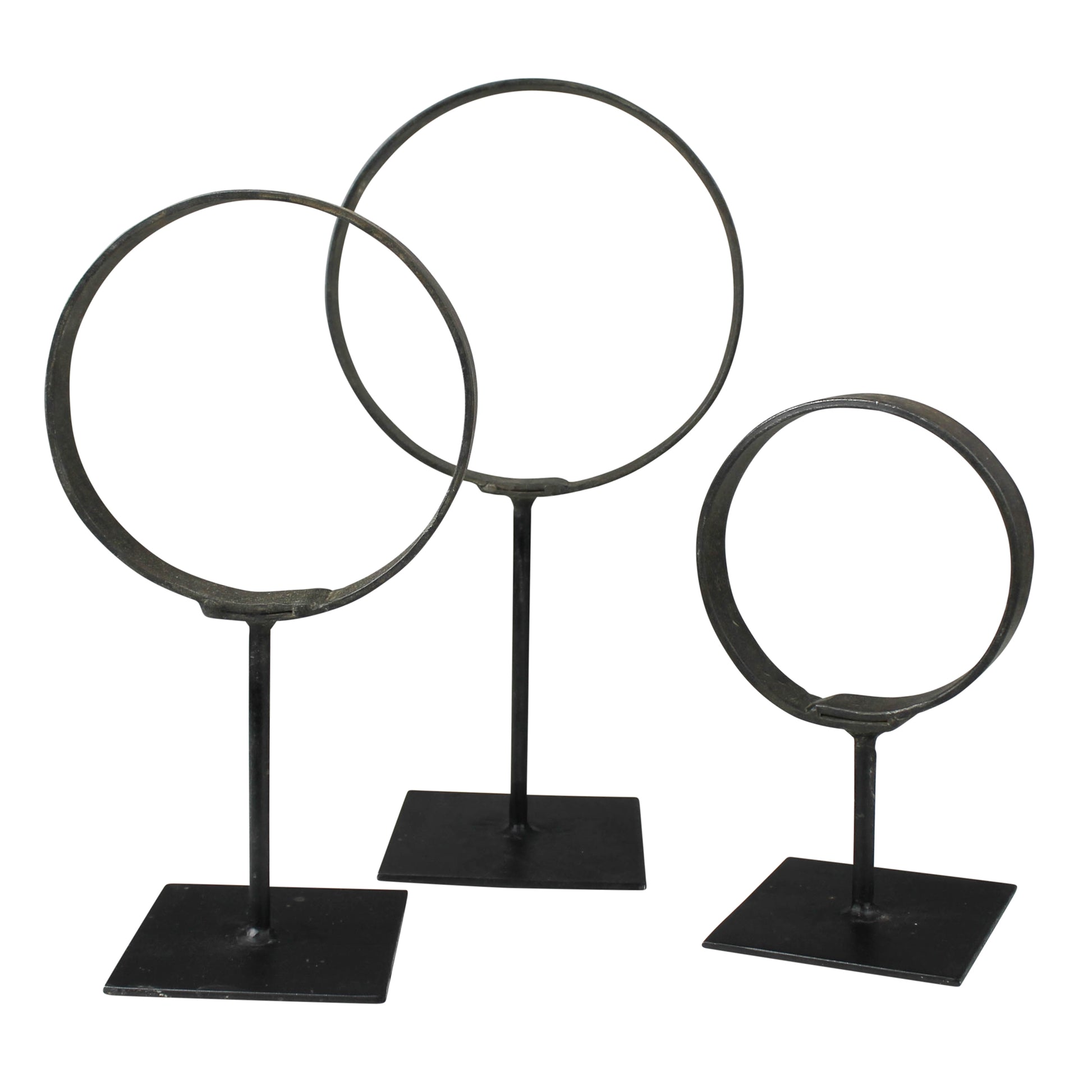 Set of 3 Cerro Rings on Stand - Iron - Chapin Furniture
