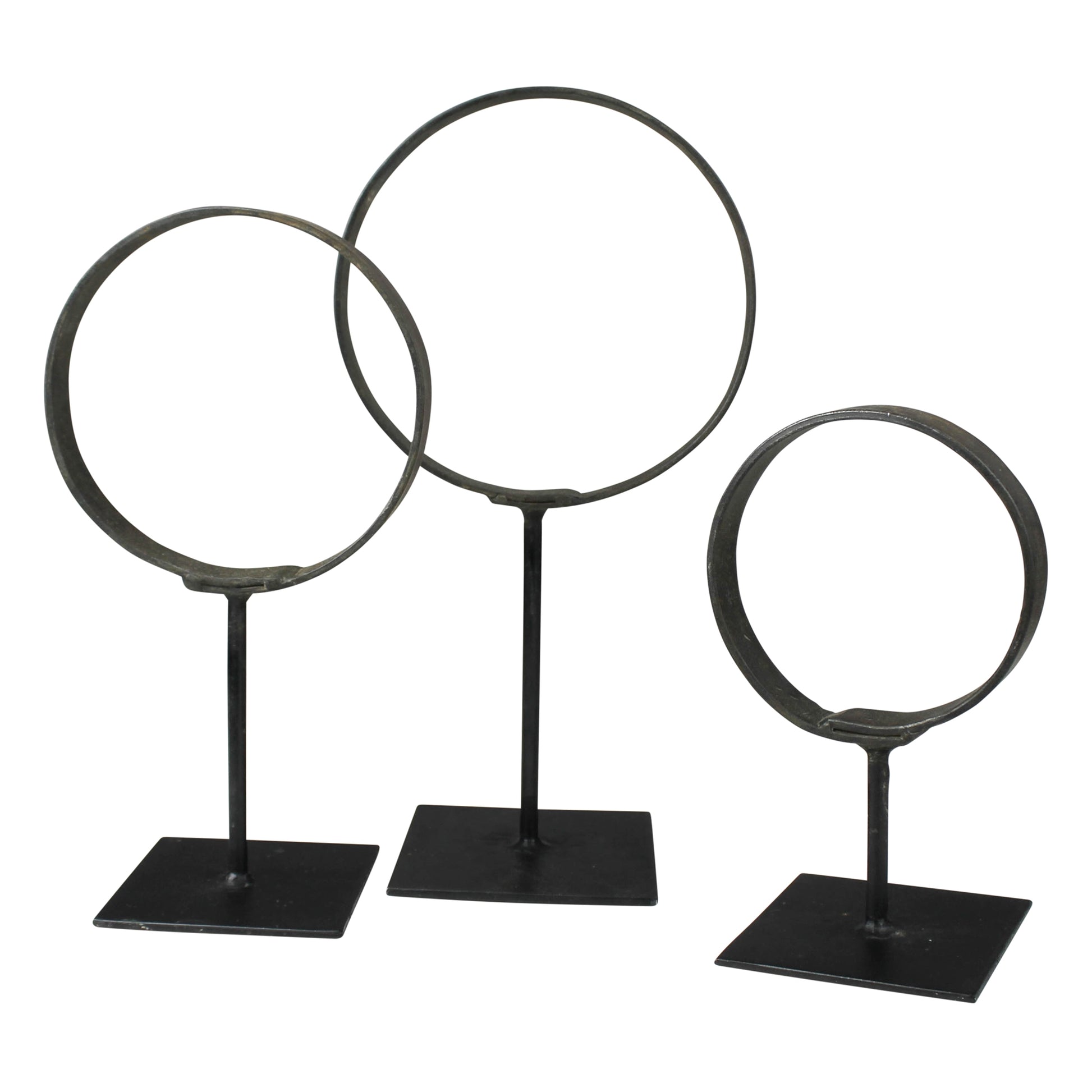 Set of 3 Cerro Rings on Stand - Iron - Chapin Furniture