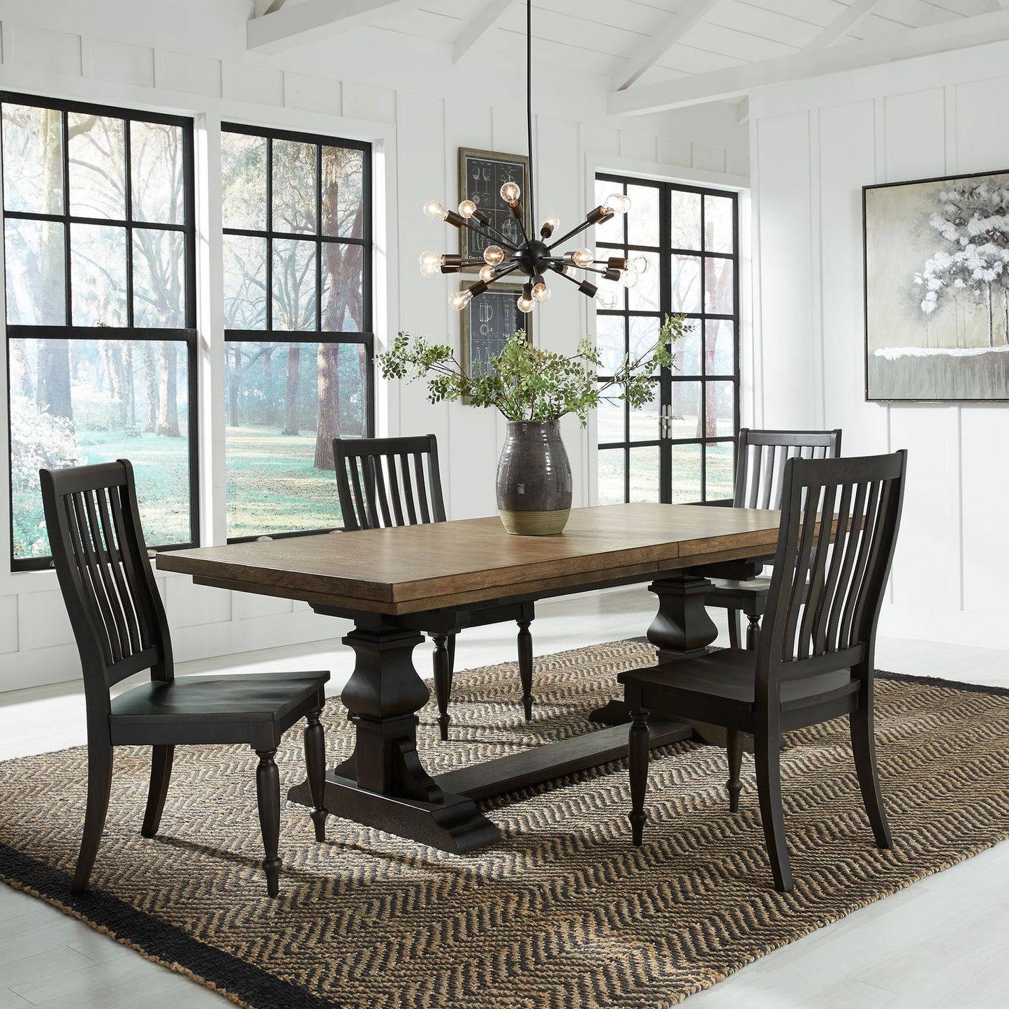 Harvest Home Rectangular Trestle Dining Table Set - Chapin Furniture