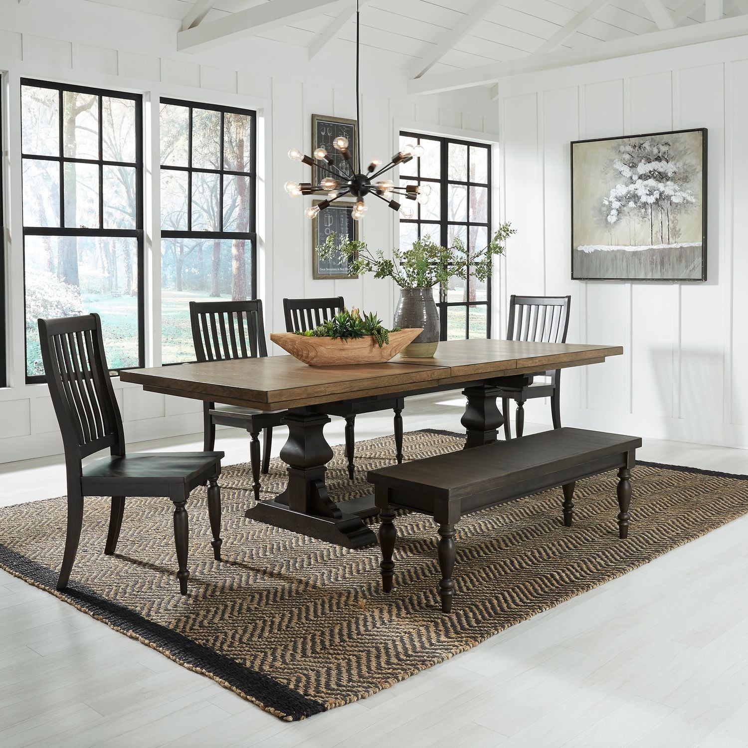 Harvest Home Rectangular Trestle Dining Table Set - Chapin Furniture