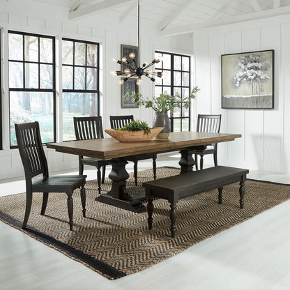 Harvest Home Rectangular Trestle Dining Table Set - Chapin Furniture