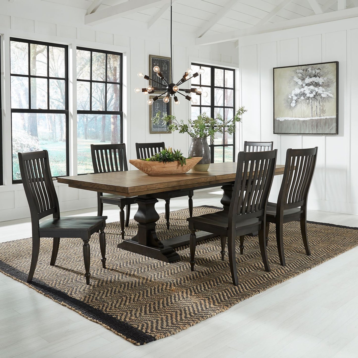 Harvest Home Rectangular Trestle Dining Table Set - Chapin Furniture
