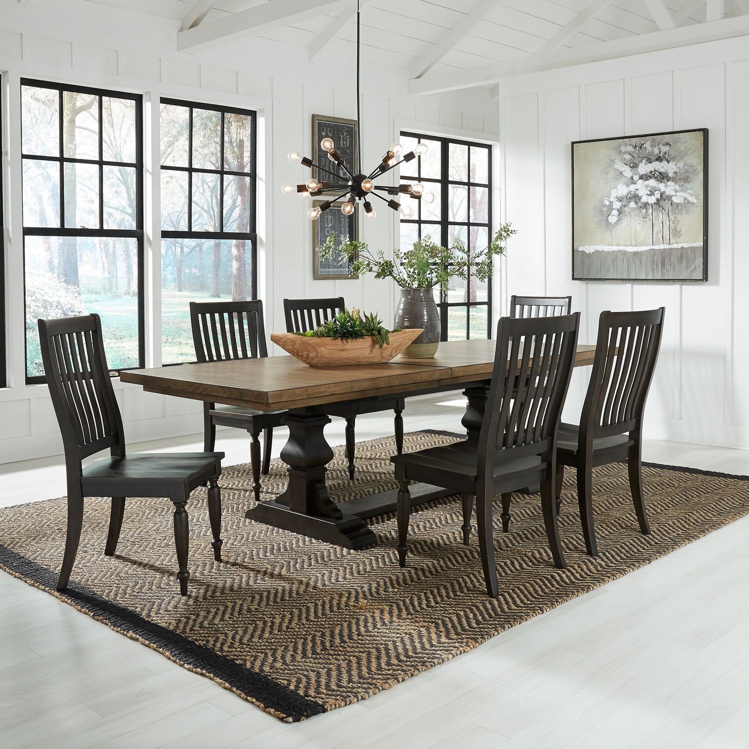 Harvest Home Rectangular Trestle Dining Table Set - Chapin Furniture